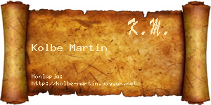 Kolbe Martin névjegykártya